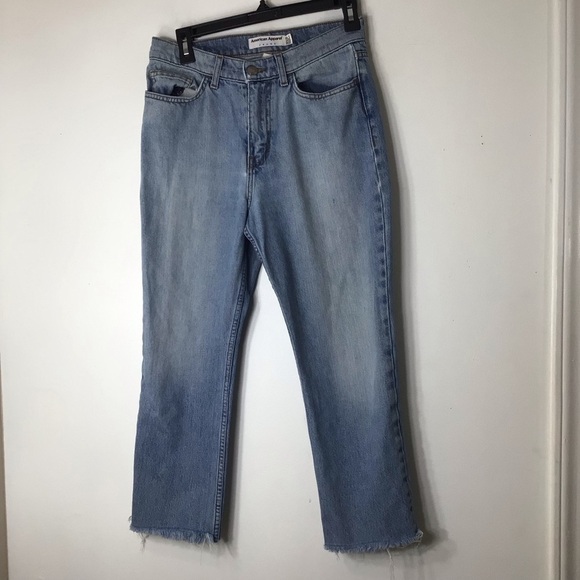 American Apparel jeans 27 denim jeans raw hem medium wash women - Picture 1 of 9